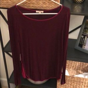 Anthropologie Maroon long sleeve tee